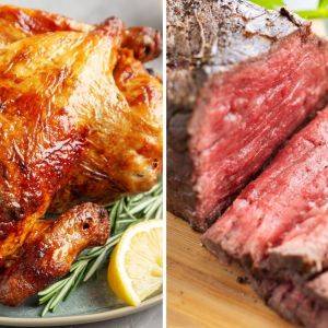 クリスマスの定番「ローストチキン」VS「ローストビーフ」糖質・脂質が低いのはどっち？栄養士が回答