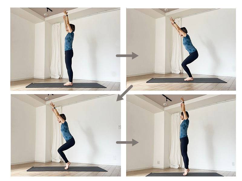 ヒールアップチェアポーズ