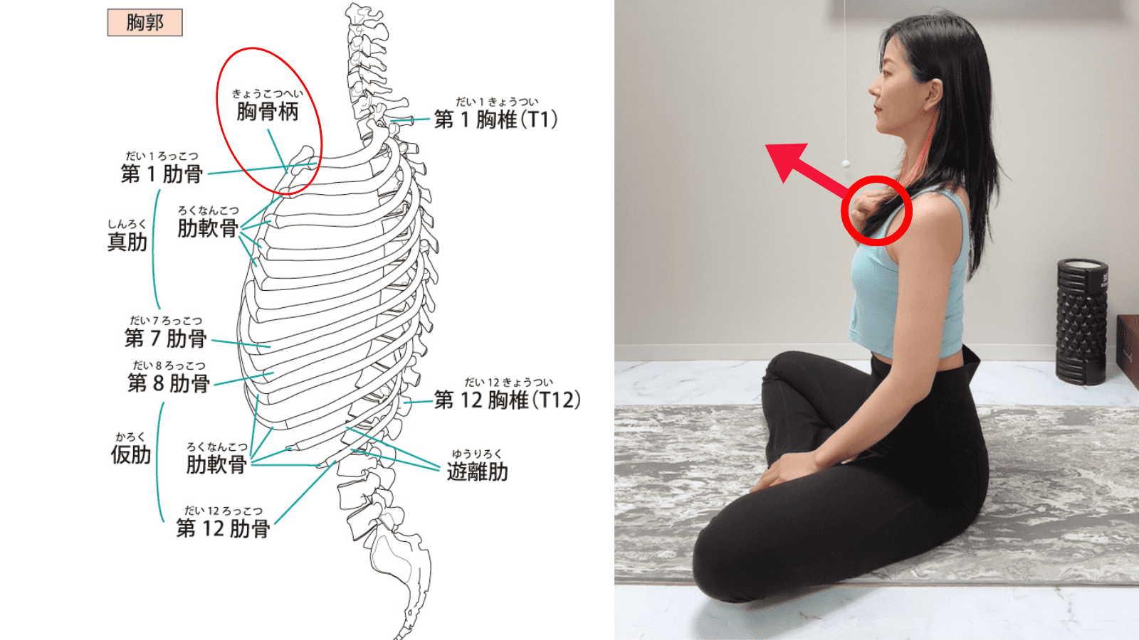 胸を開くワーク