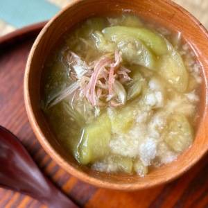 蒸し暑い季節、気になる「むくみ」に！茄子と茗荷のとろろスープ｜管理栄養士のスープ
