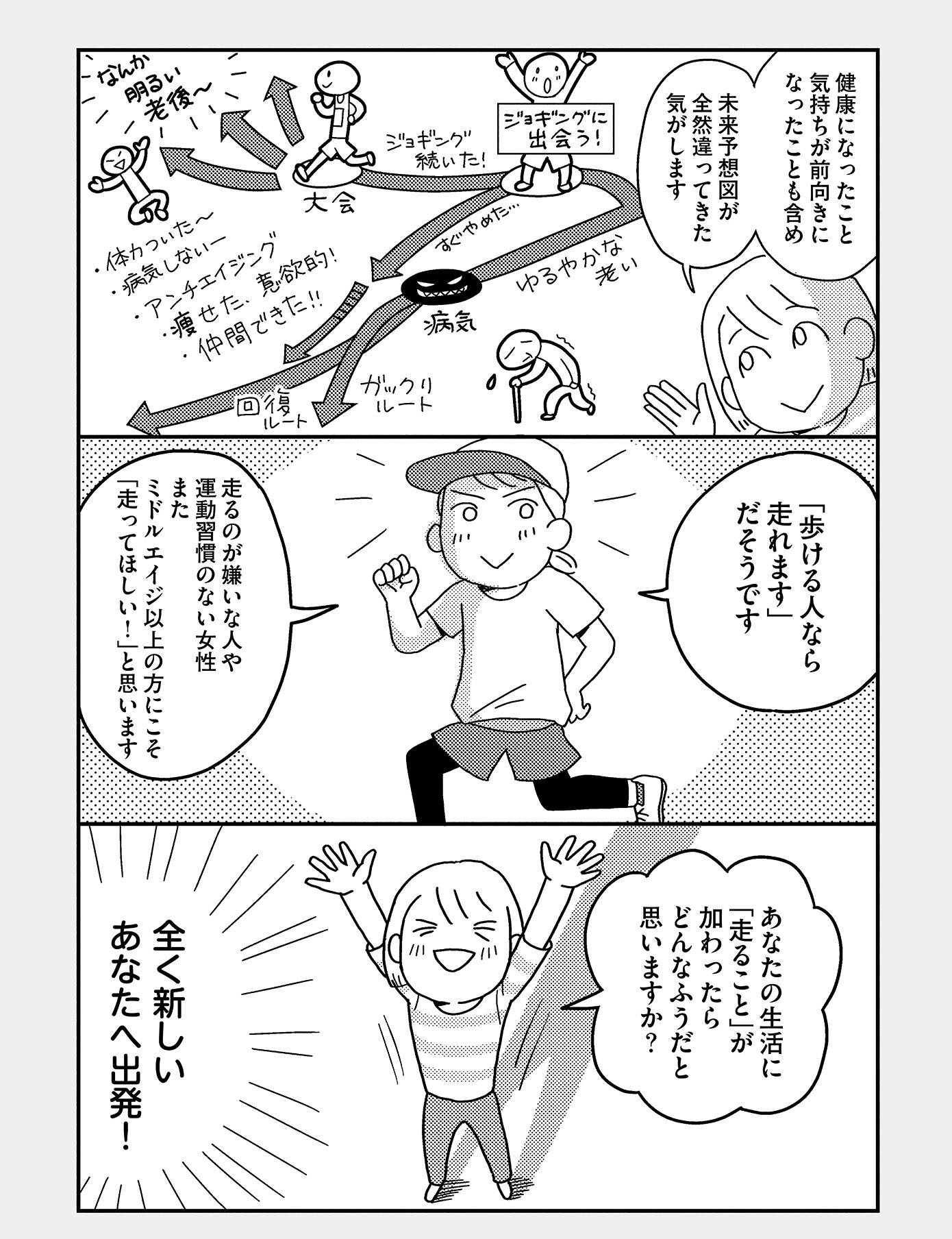 『お金もかからず体調万全！！　ゆる走りスロージョギング』（はちみつコミックエッセイ）より