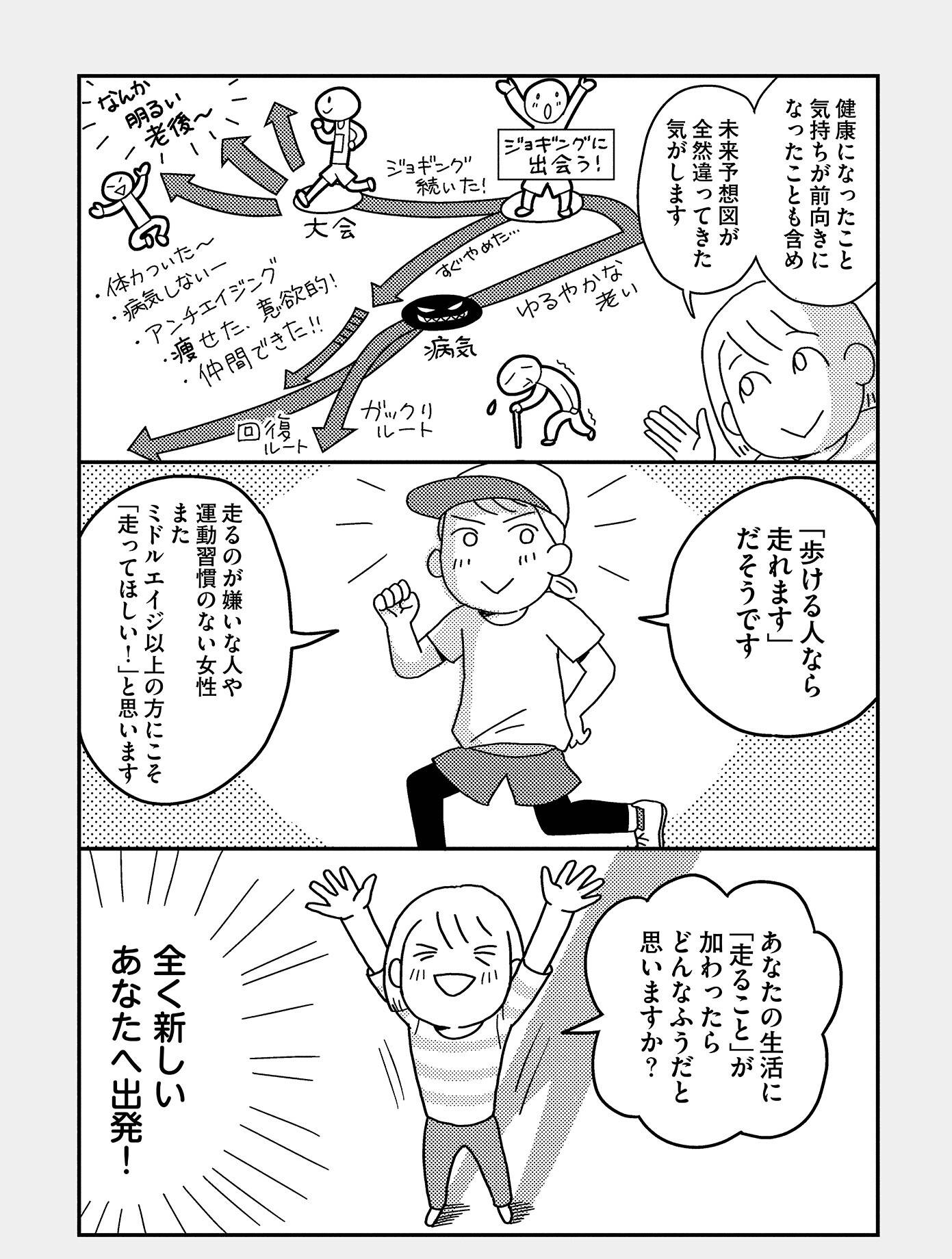 『お金もかからず体調万全！！　ゆる走りスロージョギング』（はちみつコミックエッセイ）より