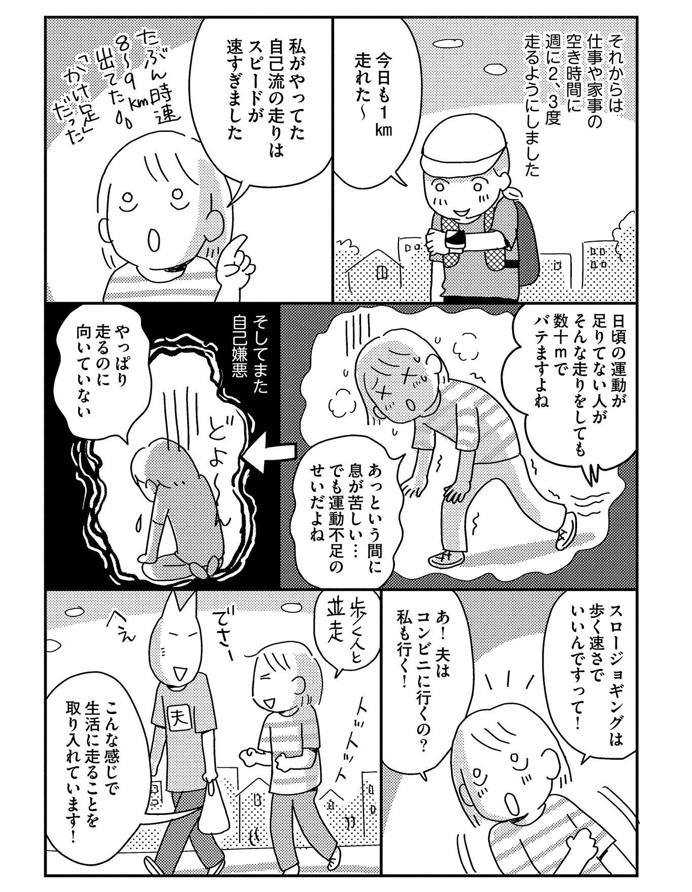 『お金もかからず体調万全！！　ゆる走りスロージョギング』（はちみつコミックエッセイ）より