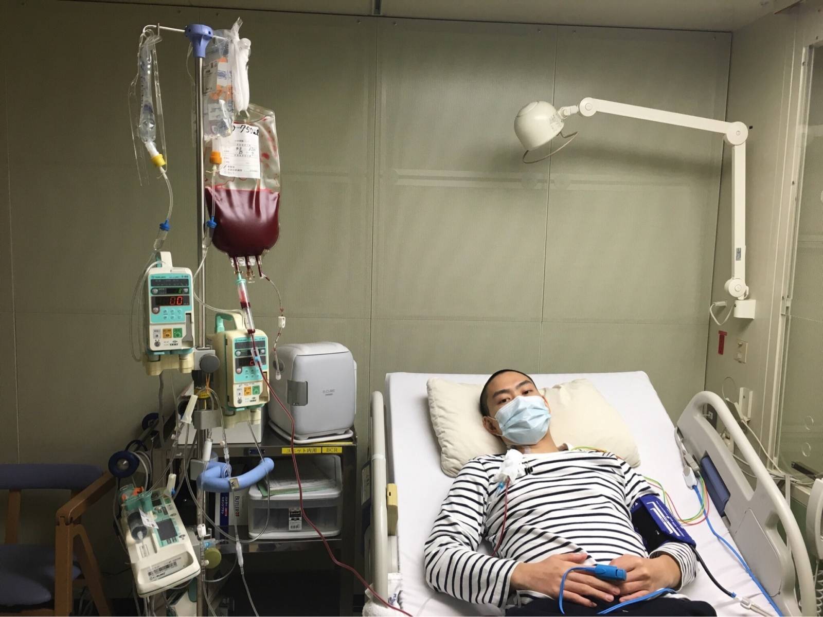 抗がん剤治療、放射線治療、骨髄移植を行い治療は一年以上に及んだ。写真:早川史哉選手提供