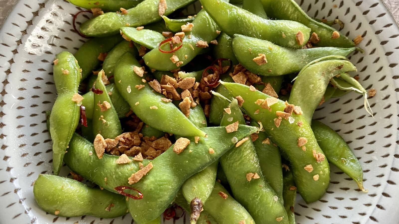 枝豆のペペロンチーノ