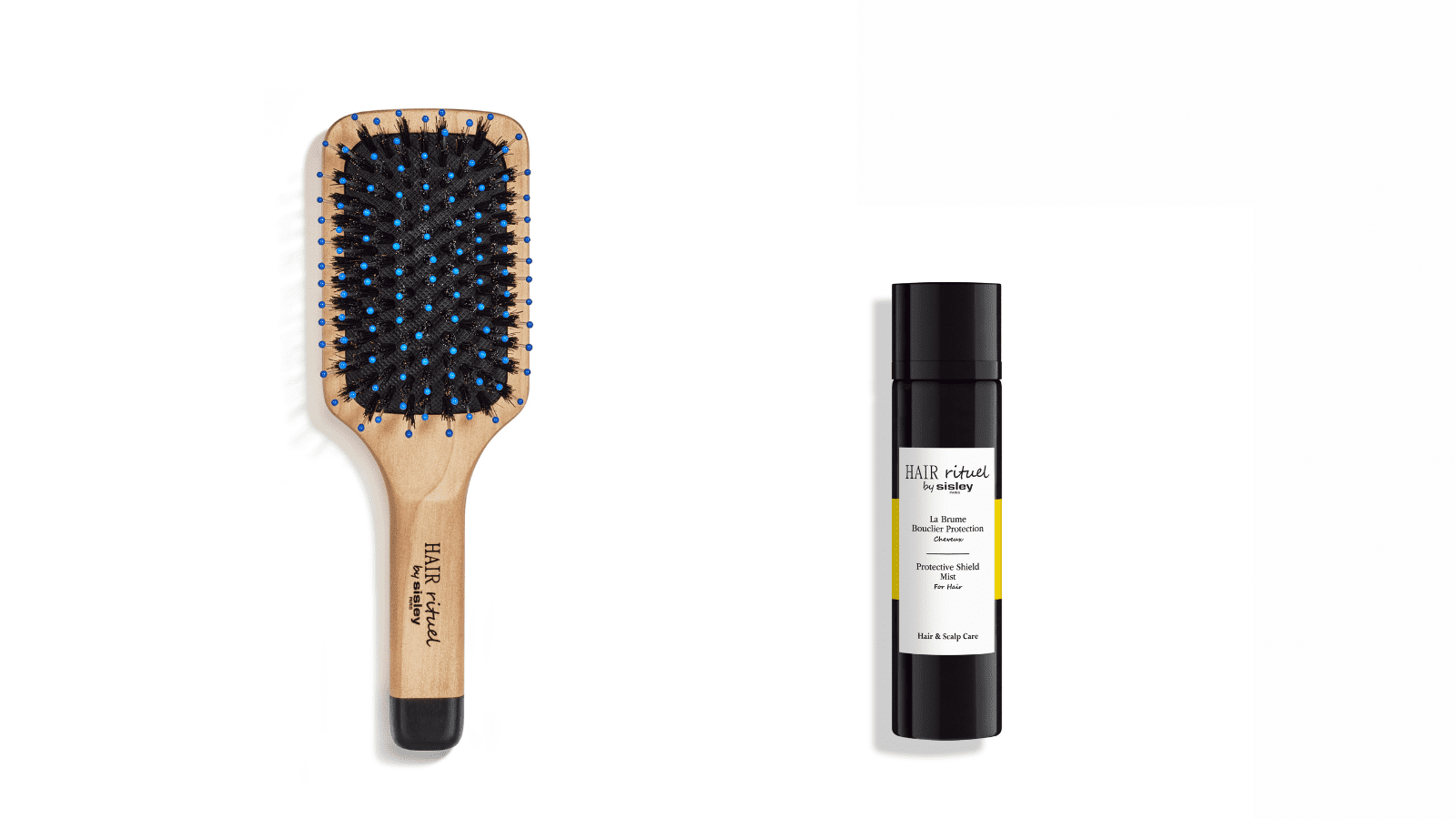 ヘア リチュアル プロテクティブ シールドミスト 100ml ￥13,750（税込）、同ザ ブラシ プチ ￥13,750（税込）／ともにシスレー　問い合わせ先： customerservicejp@sisley.fr