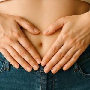 お腹が硬いと痩せにくい？→お腹がフワッと柔らかくなる！腸をつかんで揺らす腸もみ