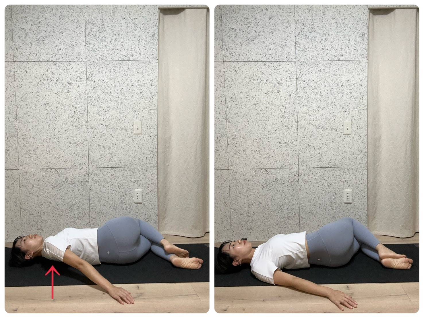 仰向けツイスト②