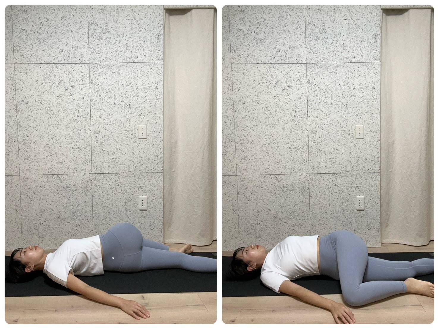 仰向けツイスト③