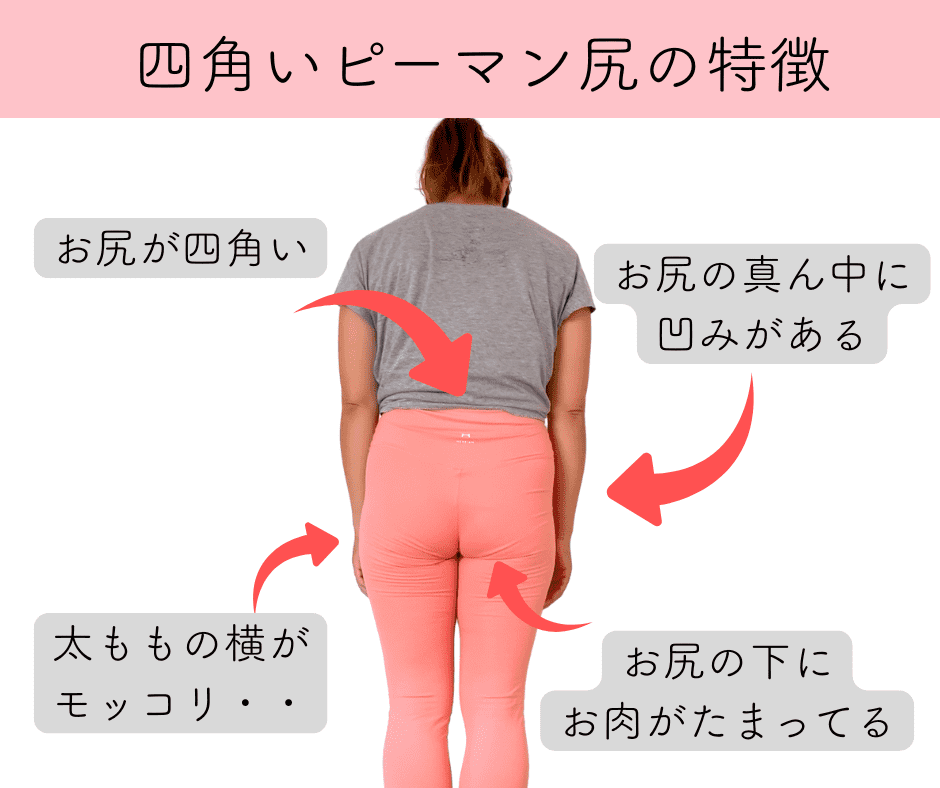 四角いお尻、ピーマン尻