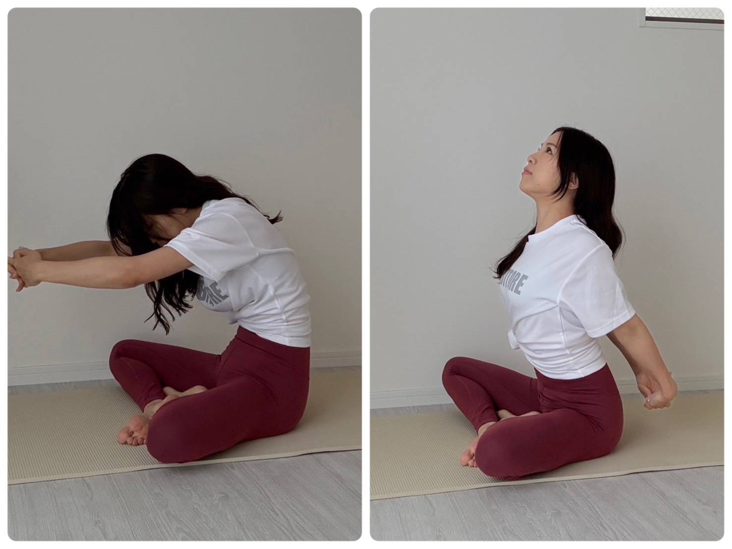 背骨を前後に動かすイメージ