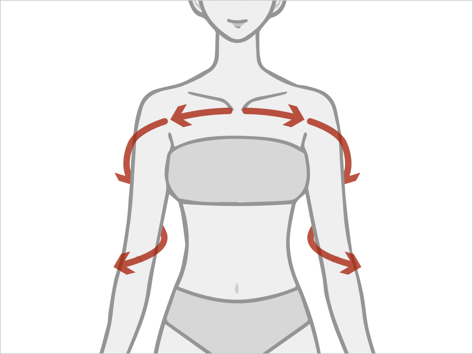 鎖骨から腕にかけてのらせんのイメージ