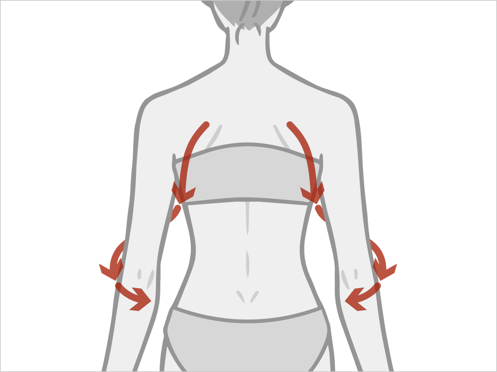 肩甲骨から腕にかけてのらせんのイメージ