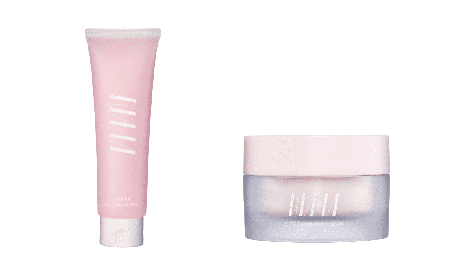 アクアクレンジングジェル　180g ¥3,630（税込）、ライスバンデージクリーム 40g ¥6,050（税込）／NAIA 問い合わせ先：050-1808-7332