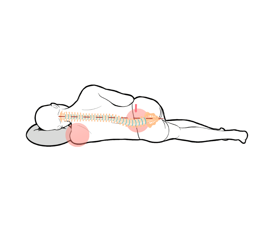 横向きねで背骨が歪む