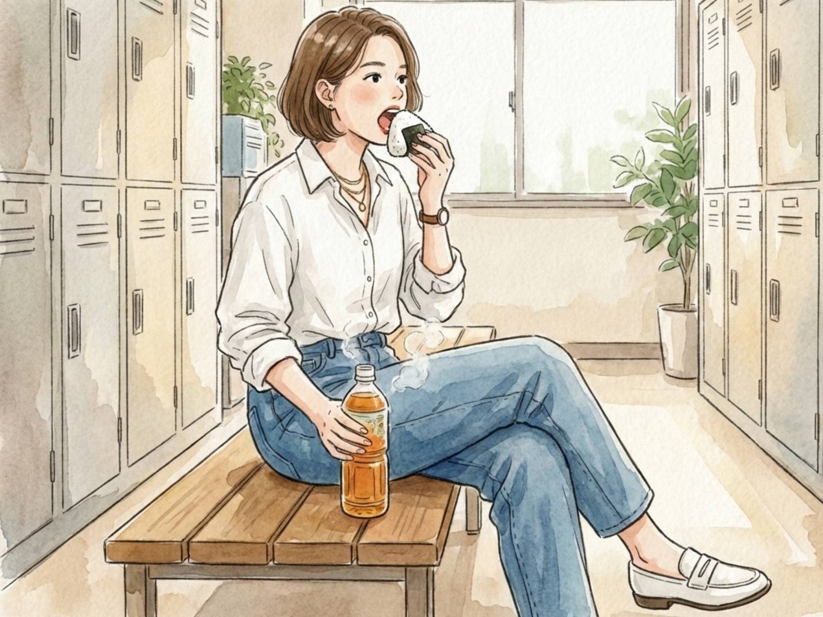 小さなおにぎりとお茶