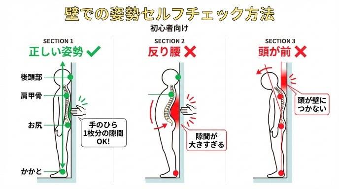 壁で姿勢確認
