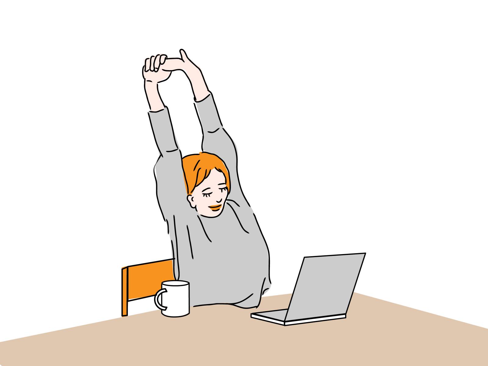 デスクワーク中