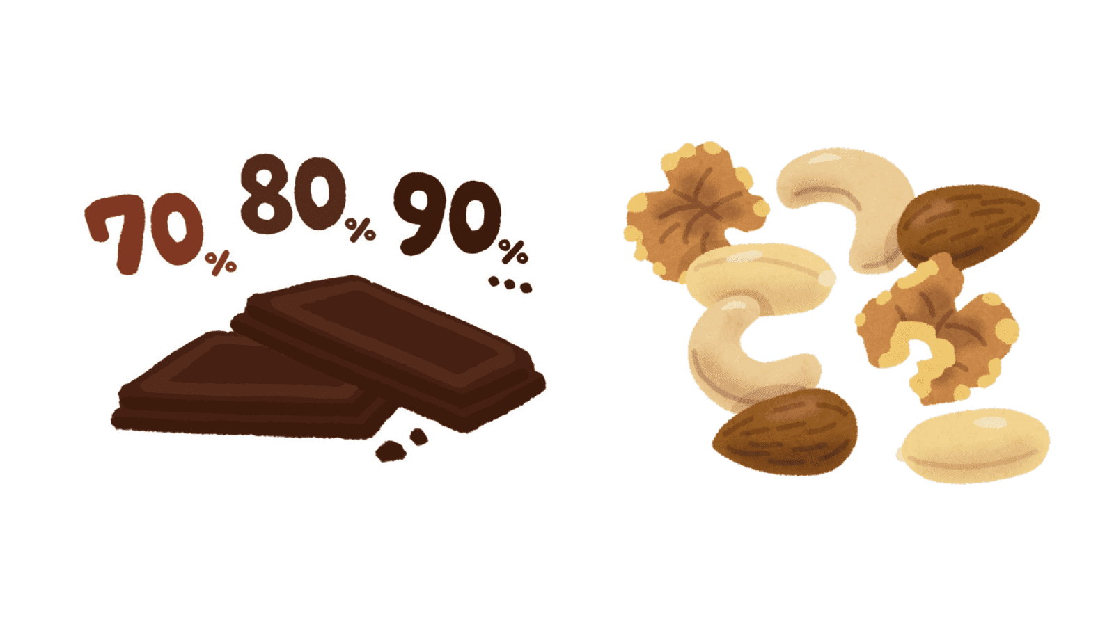 チョコとナッツのイラスト