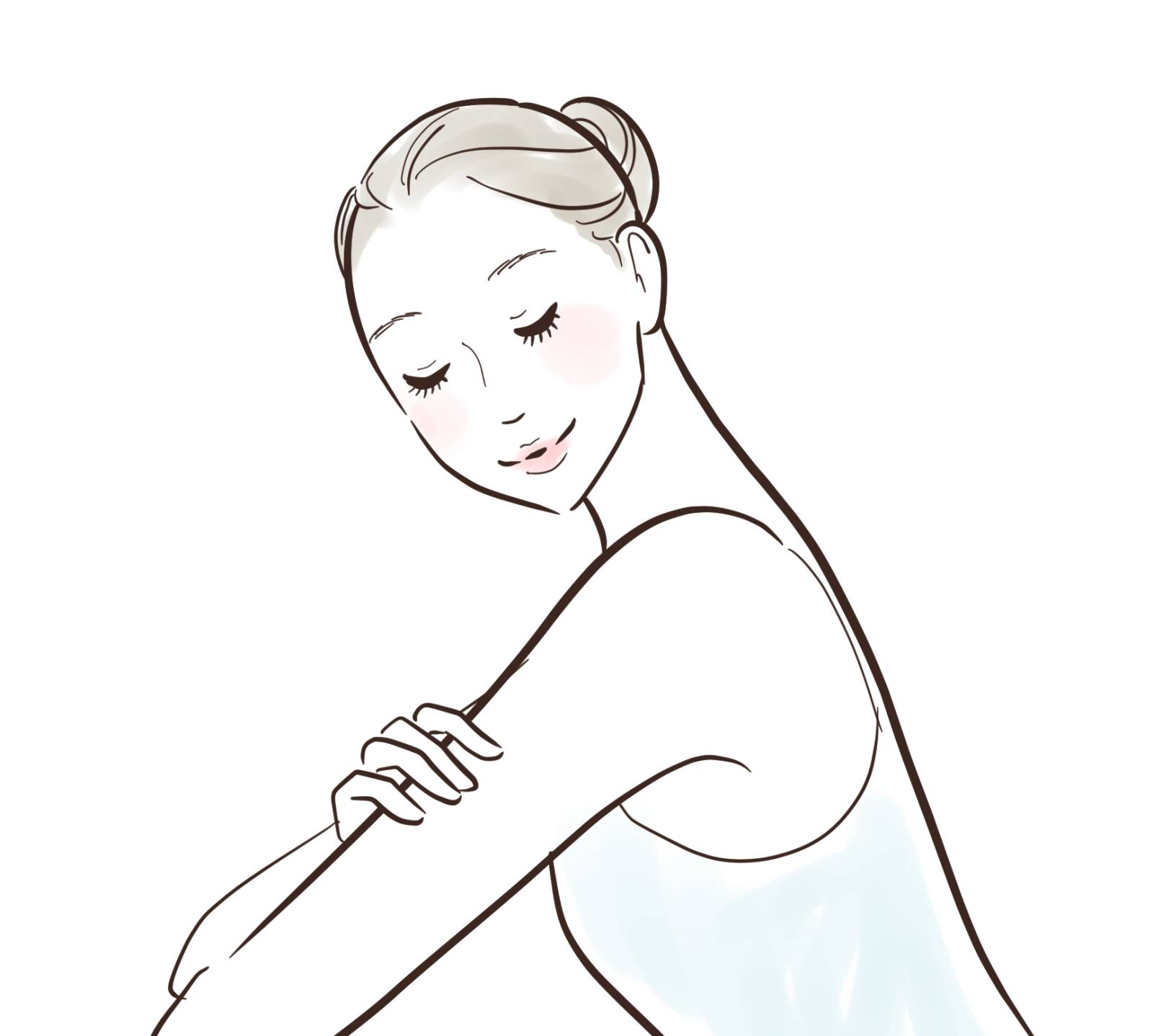 二の腕を流すイメージ