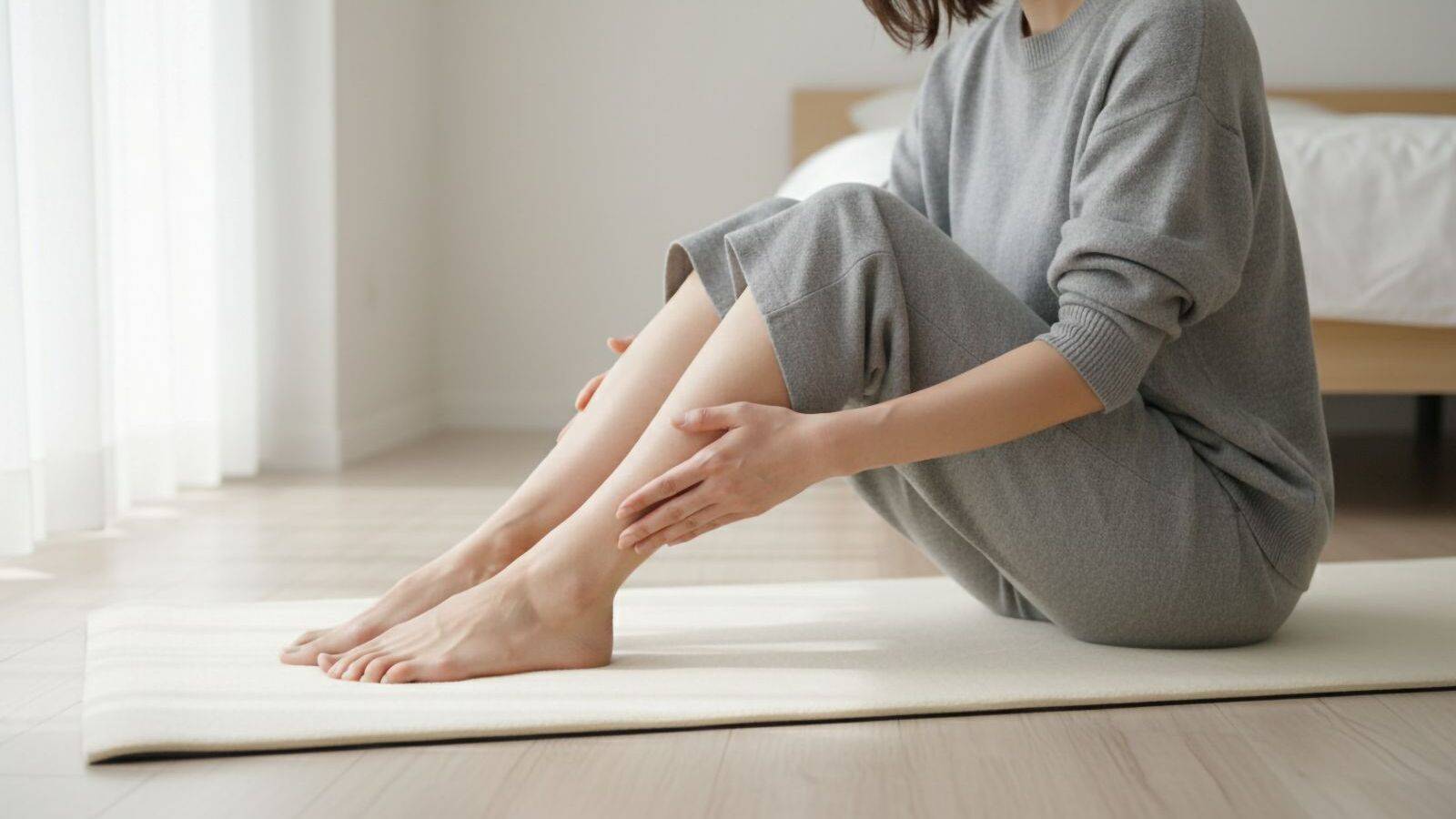〈40代の冷え〉片側10秒からでOK→洗濯物をたたむあいだにできる「ふくらはぎマッサージ」