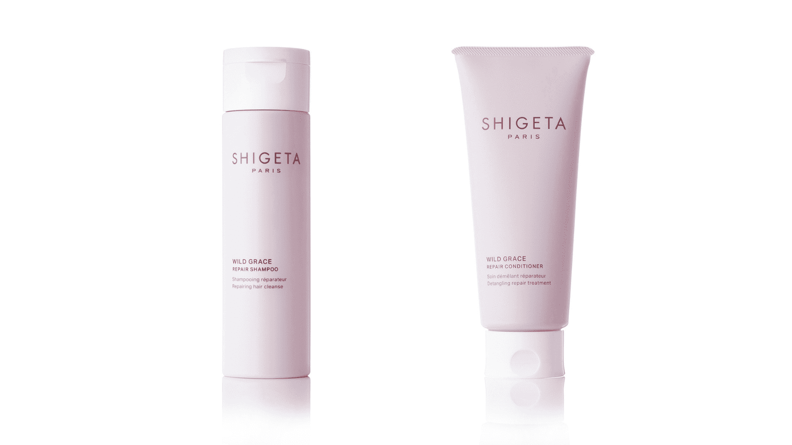 ワイルドグレース シャンプー　250ml ¥3,960 （税込）、同トリートメント　200ml ¥4,290（税込）／SHIGETA PARIS 問い合わせ先：SHIGETA PARIS　03-6434-0798