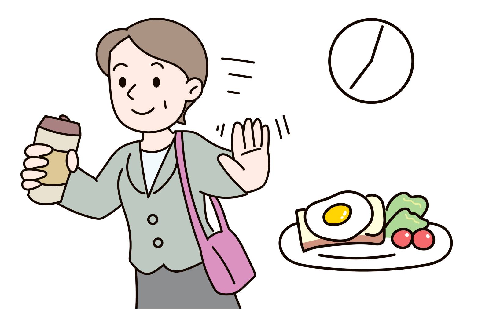 朝食を食べないイラスト