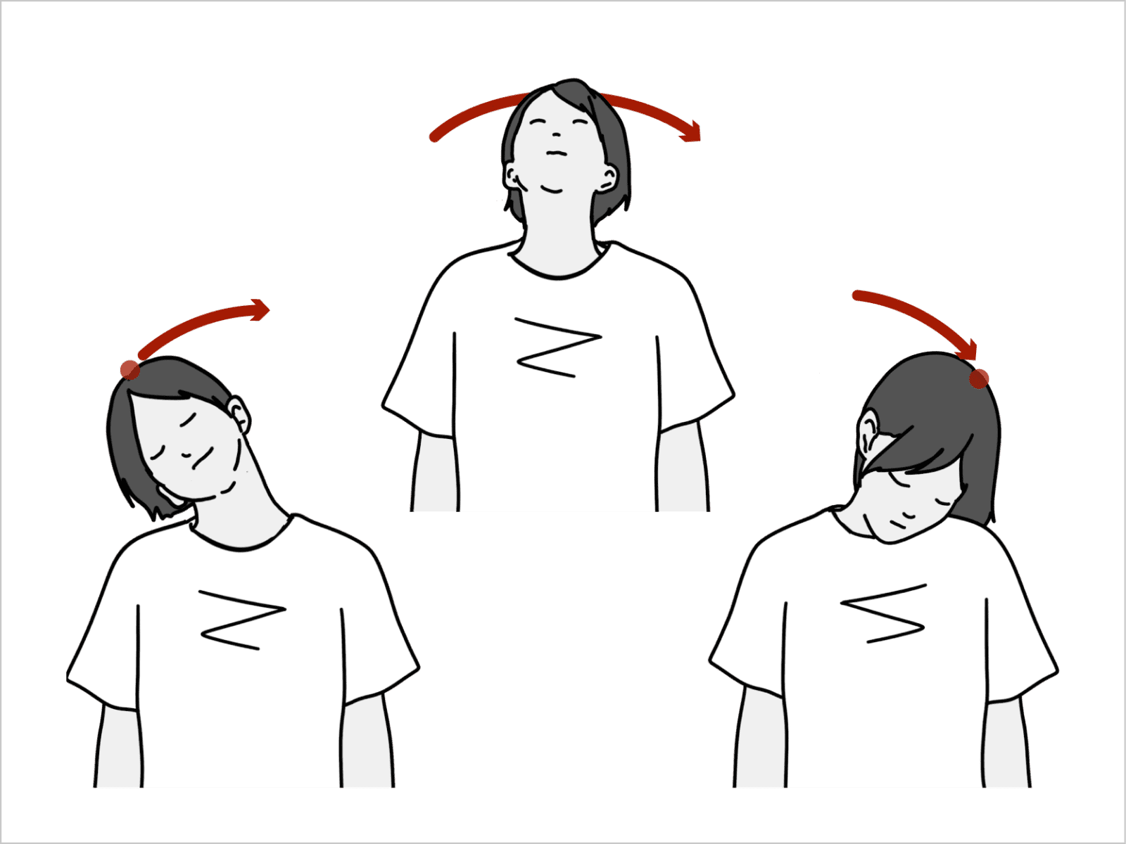 「頭頂部が脊椎全体を先導する」と思いながら首をゆっくり回す