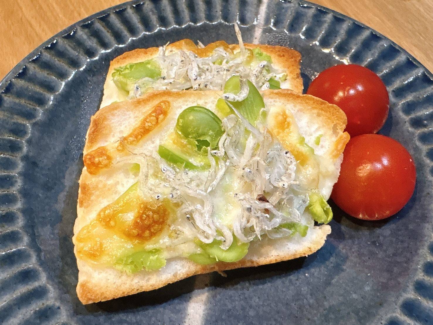 枝豆トースト写真