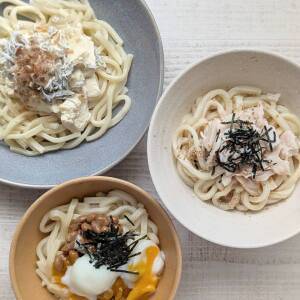夏の「冷凍うどん」にのせるだけ。包丁いらずでたんぱく質を補える組み合わせ3選｜管理栄養士が解説