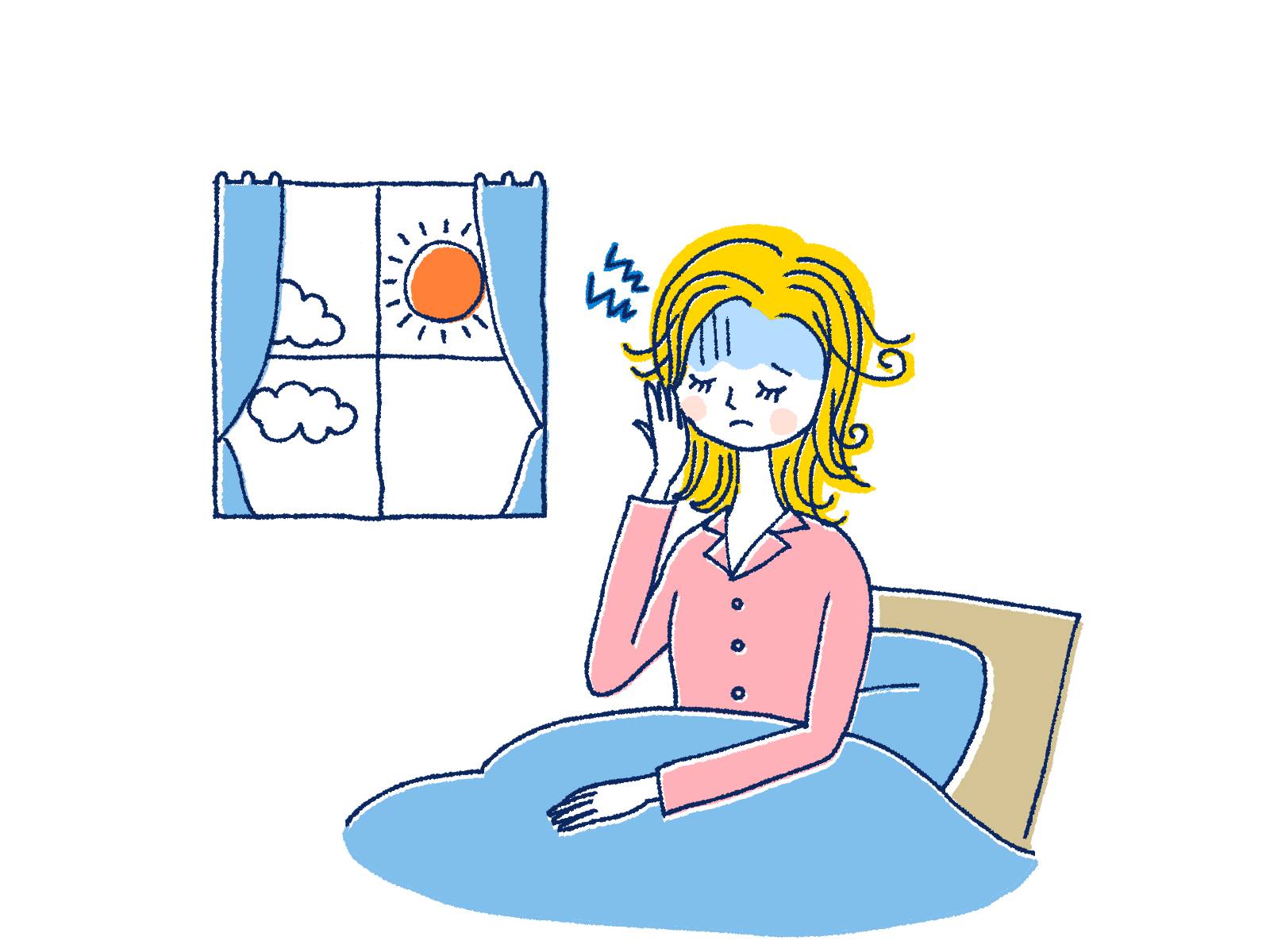 寝起き女性