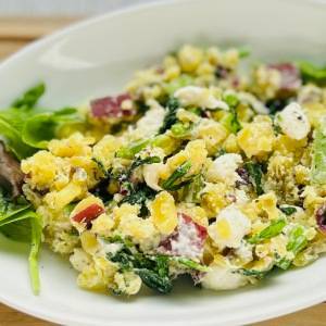 〈旬レシピ〉秋の肌と腸をいたわる食事に。ビタミンCと食物繊維が軽やかにとれる「さつまいもと春菊の秋サラダ」