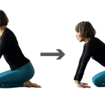 床を使った手首の内側ストレッチ