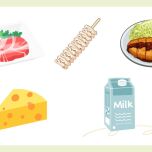 揚げ物・乳製品イラスト