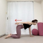 四つ這いから脇を締め、左腕を後ろに伸ばした体勢