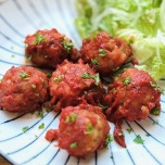 れんこんボールのトマトに