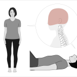 頭の存在を意識しながら仰向けになる