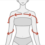 鎖骨から腕にかけてのらせんのイメージ