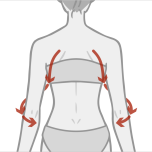 肩甲骨から腕にかけてのらせんのイメージ