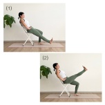 座って脚上げエクササイズ