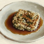 凍み餅を食べる