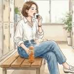 小さなおにぎりとお茶