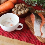 鮭のミルクスープ