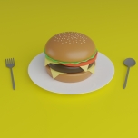 ハンバーガーの模型