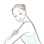 二の腕を流すイメージ