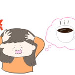 カフェインをよく飲む女性のイラスト
