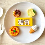 皿に糖質と書いた写真