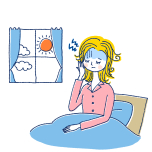 寝起き女性