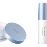 クリアラスティング ルースパウダーUV SPF50+ PA+++ ¥4,840（税込・パフ付き）、オイルコントロールミルクC SPF17+ PA++ 30ml ¥3,630（税込）／ともにナチュラグラ