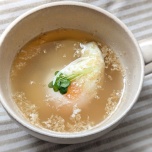 卵と生姜のおろし温スープ